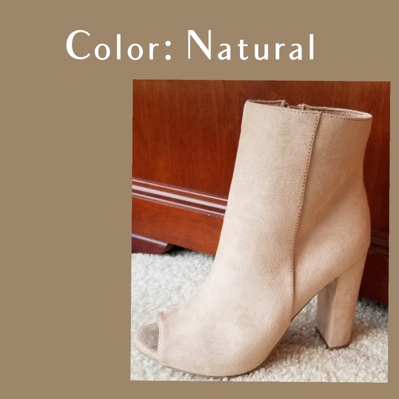 👠J.Adams Peep Toe Open Toe Bootie Chunky Heel👠 - Picture 5 of 5